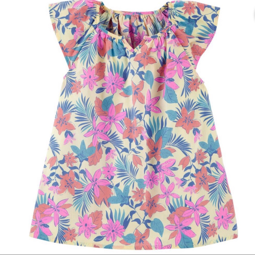 🆕 NWT girls drapey tropical top